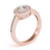 Image 3 : 0.8 ctw Certified VS/SI Diamond Halo Ring 18k Rose Gold - REF-97Y8X