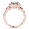 Image 2 : 0.6 ctw Certified VS/SI Cushion Diamond Halo Ring 18k Rose Gold - REF-66W8H