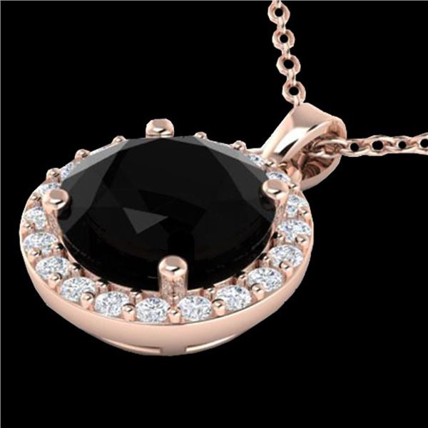 2 ctw Halo VS/SI Diamond Micro Pave Necklace Solitaire 14k Rose Gold - REF-55W2H