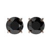 Image 1 : 1.50 ctw Fancy Black Diamond Solitaire Stud Earrings 10k Rose Gold - REF-31F3M
