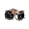 Image 3 : 1.50 ctw Fancy Black Diamond Solitaire Stud Earrings 10k Rose Gold - REF-31F3M