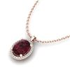 Image 1 : 2.50 ctw Garnet & Micro Pave VS/SI Diamond Necklace 14k Rose Gold - REF-29K6Y