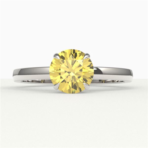 2 ctw Citrine Designer Engagment Ring 18k White Gold - REF-22H8R
