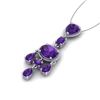 Image 2 : 8 ctw Amethyst Necklace Designer Vintage 10k White Gold - REF-25M8G