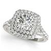 Image 1 : 1.04 ctw Certified VS/SI Diamond Solitaire Halo Ring 18k White Gold - REF-101X2A