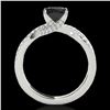 Image 2 : 1.3 ctw Certified VS Black Diamond Solitaire Ring 10k White Gold - REF-51X3A