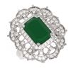 Image 3 : 6.75 ctw Emerald & Diamond Ring 18K White Gold - REF-178K2Y