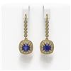 Image 1 : 5.1 ctw Certified Sapphire & Diamond Victorian Earrings 14K Yellow Gold - REF-172F8M
