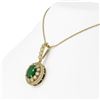 Image 3 : 4.67 ctw Certified Emerald & Diamond Victorian Necklace 14K Yellow Gold - REF-139G8W