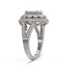 Image 3 : 3.93 ctw Certified Opal & Diamond Victorian Ring 14K White Gold - REF-149H3R