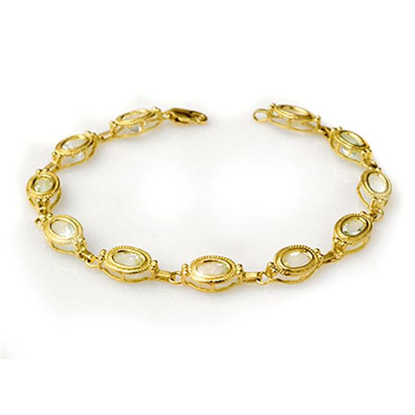 5.40 ctw Aquamarine Bracelet 10k Yellow Gold - REF-37W9H