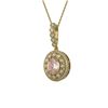 Image 1 : 3.92 ctw Morganite & Diamond Victorian Necklace 14K Yellow Gold - REF-167M5G