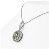 Image 3 : 4.22 ctw Tourmaline & Diamond Victorian Necklace 14K White Gold - REF-134H2R