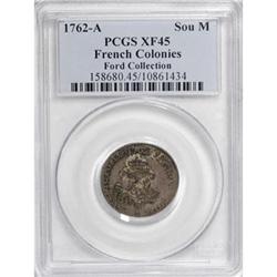 1762-A SOU M French Colonies Sou Marque XF45 PCGS