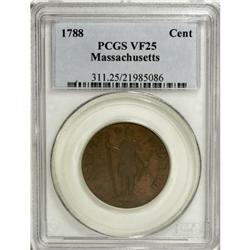 1788 1C Massachusetts Cent, Period VF25 PCGS