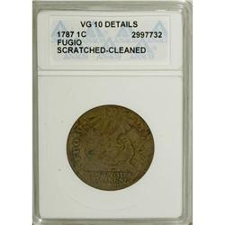 1787 1C Fugio Cent, STATES UNITED, Cinquefoils VG10 AN