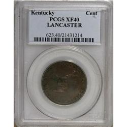 (1792-94) TOKEN Kentucky Token, LANCASTER Edge XF40 PC