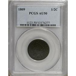 1809 1/2 C AU50 PCGS