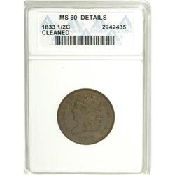 1833 1/2 C Brown MS60 ANACS