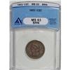 Image 1 : 1853 1/2 C Brown MS63 ANACS