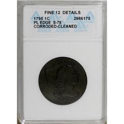 1795 1C Plain Edge F12 ANACS