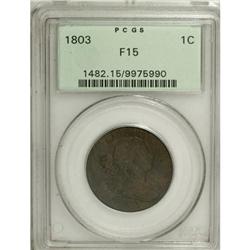 1803 1C Small Date, Small Fraction F15 PCGS
