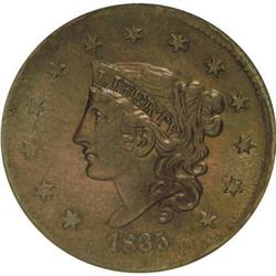 1835 1C Head of 1836 AU53 ANACS