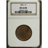 Image 1 : 1852 1C Red and Brown MS64 NGC