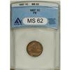 Image 1 : 1857 1C MS62 ANACS