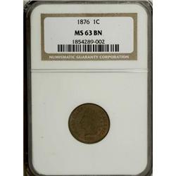 1876 1C Brown MS63 NGC