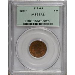 1892 1C Red and Brown MS63 PCGS