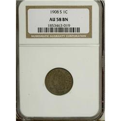 1908-S 1C AU58 NGC