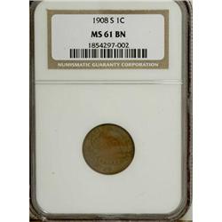1908-S 1C Brown MS61 NGC