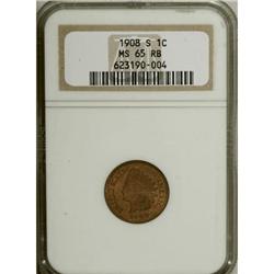 1908-S 1C Red and Brown MS65 NGC