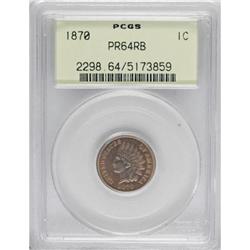 1870 1C Red and Brown PR64 PCGS
