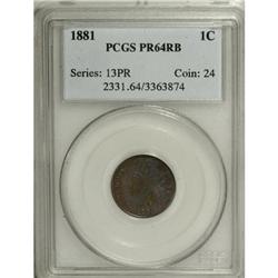 1881 1C Red and Brown PR64 PCGS