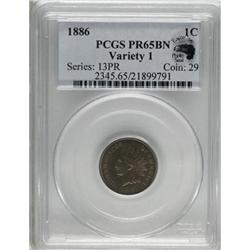 1886 1C Type One Brown PR65 PCGS
