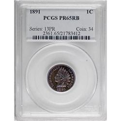 1891 1C Red and Brown PR65 PCGS