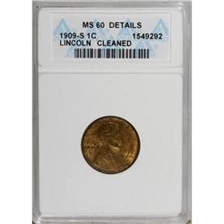 1909-S 1C Brown MS60 ANACS