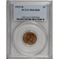 1913-D 1C Red and Brown MS63 PCGS