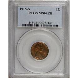 1915-S 1C Red and Brown MS64 PCGS