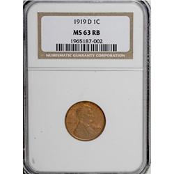 1919-D 1C Red and Brown MS63 NGC