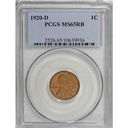 1920-D 1C Red and Brown MS65 PCGS