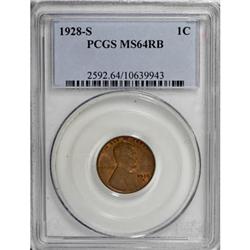 1928-S 1C Red and Brown MS64 PCGS