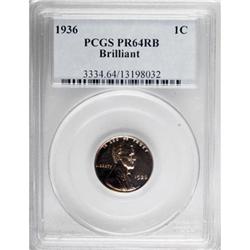 1936 1C Type Two--Brilliant Finish Red and Brown PR64 P