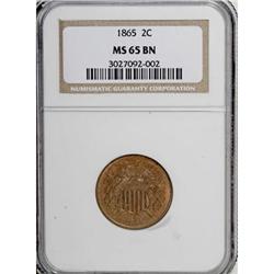 1865 2C Brown MS65 NGC