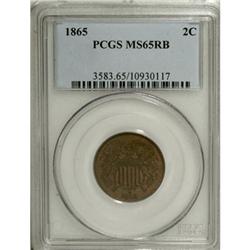 1865 2C Red and Brown MS65 PCGS
