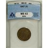 Image 1 : 1867 2C Brown MS63 ANACS