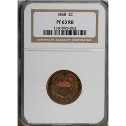 1868 2C Red and Brown PR63 NGC