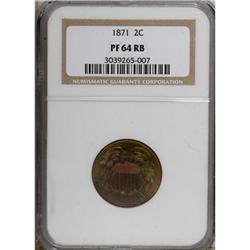 1871 2C Red and Brown PR64 NGC